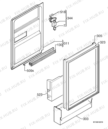 Взрыв-схема посудомоечной машины Rex Electrolux RTK45XC - Схема узла Door 003